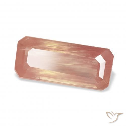 Labradorita andesina Toranja Rosa Natural 2.73ct, Corte Octógono / Esmeralda, Transparente