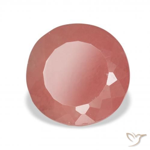 Labradorita andesina Laranja Avermelhado Pálido Natural 3.07ct, Redondo, Translúcido