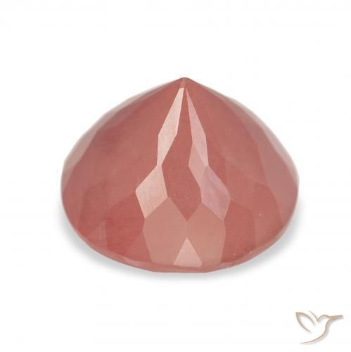 Labradorita andesina Laranja Avermelhado Pálido Natural 3.07ct, Redondo, Translúcido