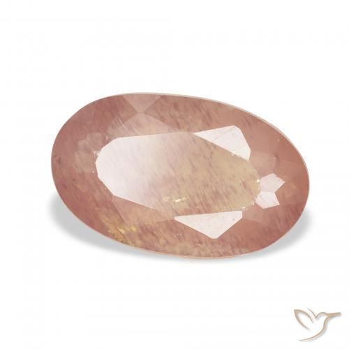 Labradorita andesina Laranja Avermelhado Claro Natural 2.31ct, oval, Transparente