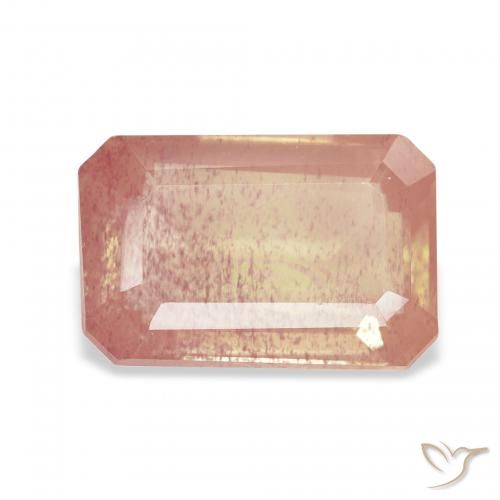 2.68ct Laranja Avermelhado Claro Labradorita andesina, Corte Esmeralda, Transparente