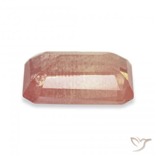 Labradorita andesina Laranja Avermelhado Claro Natural 2.68ct, Corte Octógono / Esmeralda, Transparente