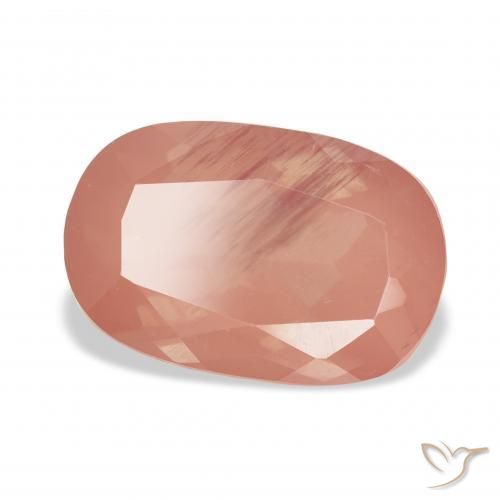 Labradorita andesina laranja avermelhado Natural 4.36ct, Almofada, Transparente