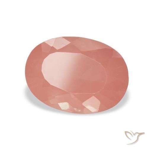 Labradorita andesina Pale Red Orange Natural 1.90ct, oval, Transparente