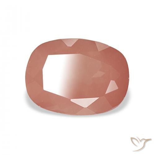 Labradorita andesina Laranja Avermelhado Pálido Natural 2.99ct, Almofada, Transparente