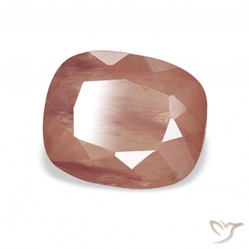 Labradorita andesina vermelho médio Natural 2.54ct, Almofada, Transparente