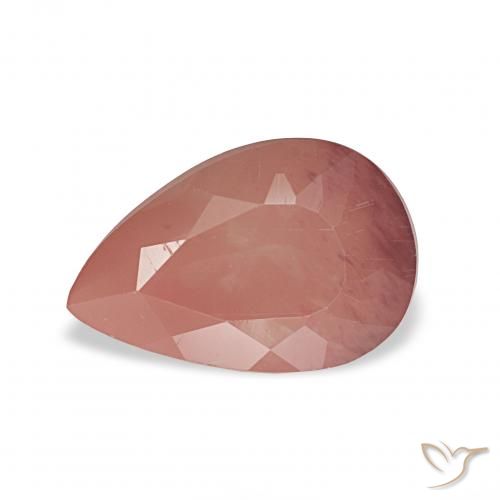 1.86ct rosa médio Labradorita andesina, Formato de pêra, Transparente