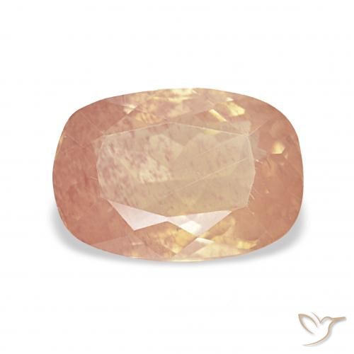 2.53ct Laranja Pêssego Claro Labradorita andesina, Almofada, Transparente