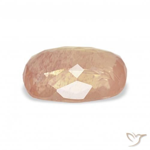 Labradorita andesina Laranja Pêssego Claro Natural 2.53ct, Almofada, Transparente