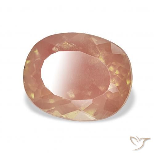 Labradorita andesina Laranja Pêssego Claro Natural 3.39ct, Almofada, Transparente
