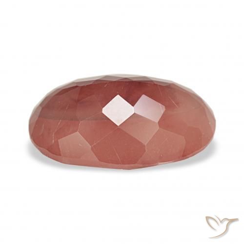 Labradorita andesina Laranja Avermelhado Pálido Natural 2.84ct, oval, Translúcido