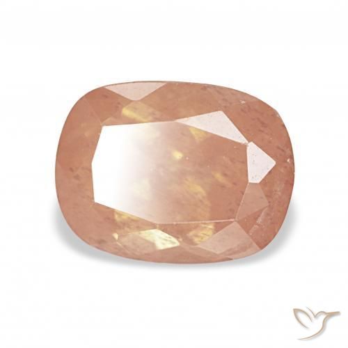 Labradorita andesina laranja avermelhado Natural 2.99ct, Almofada, Transparente