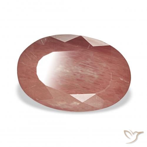 Labradorita andesina vermelho médio Natural 3.80ct, oval, Transparente