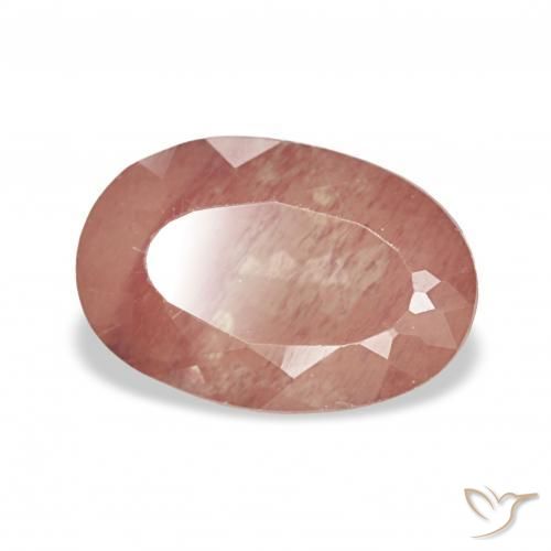 Labradorita andesina vermelho médio Natural 2.46ct, oval, Transparente