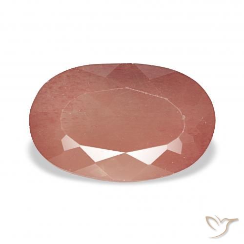 3.31ct Laranja Avermelhado Pálido Labradorita andesina, oval, Transparente