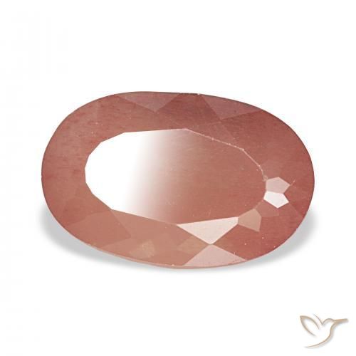 Labradorita andesina Laranja Avermelhado Pálido Natural 3.31ct, oval, Transparente