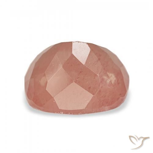 Labradorita andesina Laranja Avermelhado Pálido Natural 3.14ct, Almofada, Transparente