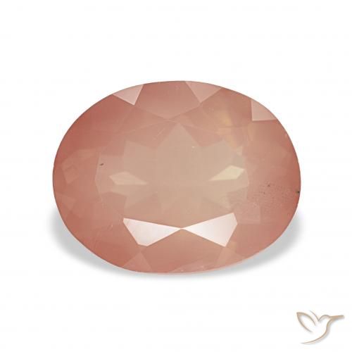 2.90ct Laranja Avermelhado Pálido Labradorita andesina, oval, Transparente