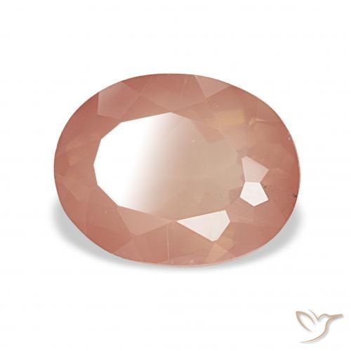 Labradorita andesina Laranja Avermelhado Pálido Natural 2.90ct, oval, Transparente