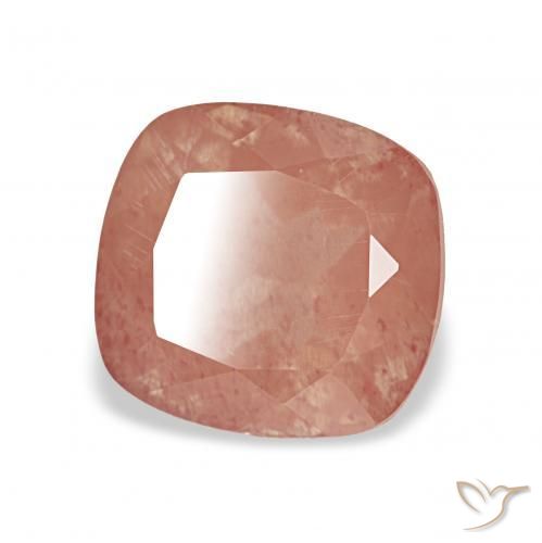 Labradorita andesina laranja avermelhado Natural 2.25ct, Almofada, Transparente