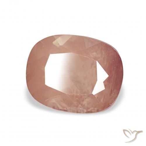 Labradorita andesina laranja avermelhado Natural 2.06ct, Almofada, Transparente