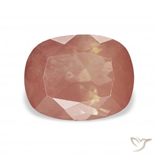 2.65ct Laranja Avermelhado Pálido Labradorita andesina, Almofada, Transparente