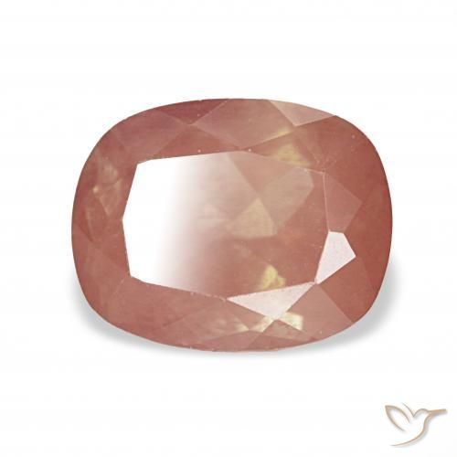 Labradorita andesina Laranja Avermelhado Pálido Natural 2.65ct, Almofada, Transparente