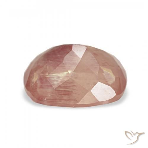 Labradorita andesina Laranja Avermelhado Pálido Natural 2.65ct, Almofada, Transparente