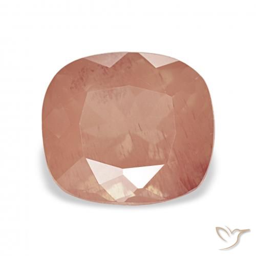 2.54ct laranja avermelhado Labradorita andesina, Almofada, Transparente