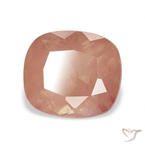 Labradorita andesina laranja avermelhado Natural 2.54ct, Almofada, Transparente