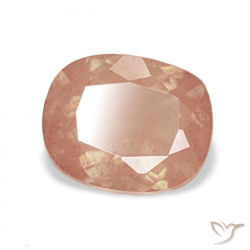 Labradorita andesina Laranja Avermelhado Claro Natural 2.07ct, Almofada, VVS