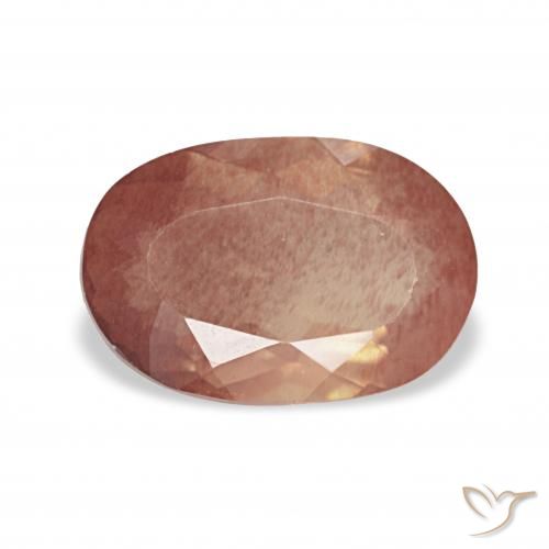 1.99ct Laranja Vermelho Labradorita andesina, oval, Transparente