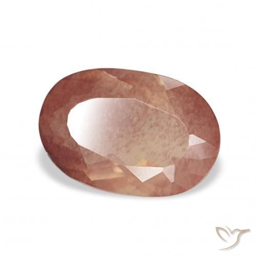 Labradorita andesina Laranja Vermelho Natural 1.99ct, oval, Transparente
