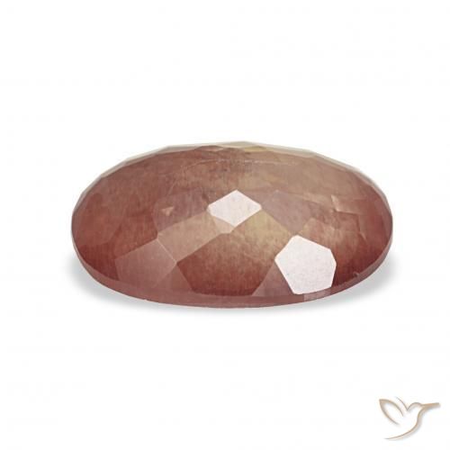 Labradorita andesina Laranja Vermelho Natural 1.99ct, oval, Transparente