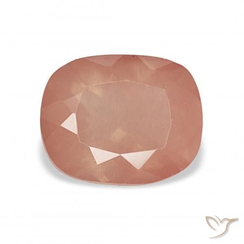 2.99ct Pinkish Peach Labradorita andesina, Almofada, Transparente
