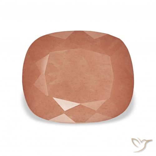 3.35ct laranja avermelhado Labradorita andesina, Almofada, Transparente