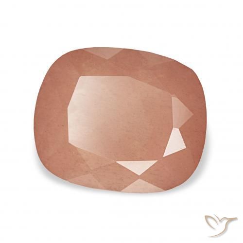 Labradorita andesina laranja avermelhado Natural 3.35ct, Almofada, Transparente