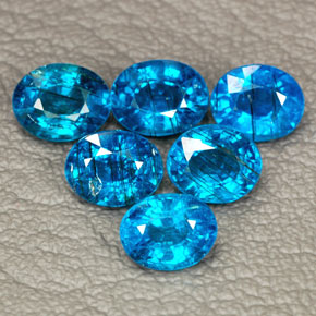 Pedras preciosas de apatita azul natural de  ct, corte oval, SI