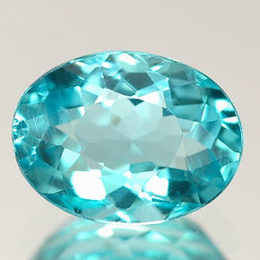 Apatita azul natural 1,36ct, corte oval, VS