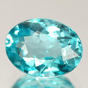 Apatita azul natural 1,36ct, corte oval, VS