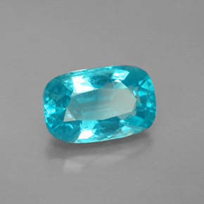 Apatita azul natural 4,69ct, almofada cortada, VS-SI