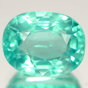 Apatita verde natural 4,78ct, corte oval, VS