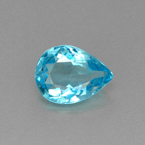 Apatita azul natural 0,90ct, formato de pêra, VS-SI