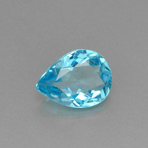 Apatita azul natural 0,90ct, formato de pêra, VS-SI
