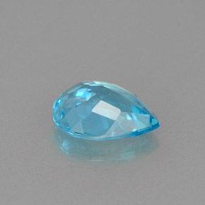Apatita azul natural 0,90ct, formato de pêra, VS-SI