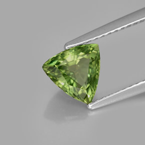 Apatita verde natural 1,20ct, trillion, VS