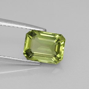 Apatita verde natural 1,66ct, corte esmeralda, VS