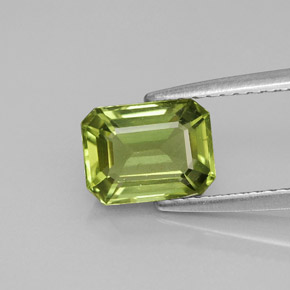 Apatita verde natural 1,66ct, corte esmeralda, VS