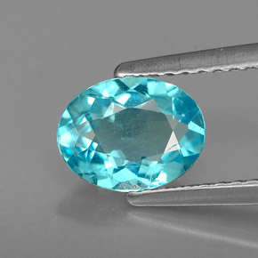 Apatita azul natural 1,19ct, corte oval, VS