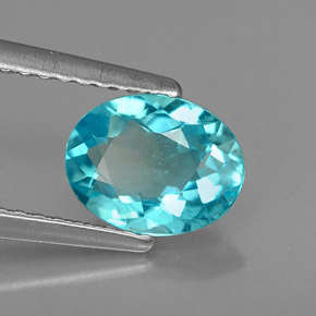 Apatita azul natural 1,19ct, corte oval, VS